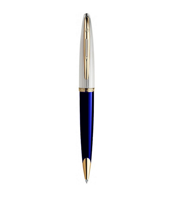 Ручка шариковая Waterman CARENE Deluxe Blue Lacquer/Silver GT BP 21 202 фото, картинка, изображение