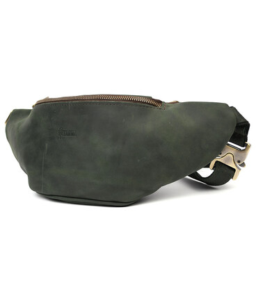 Шкіряна сумка на пояс бренду TARWA RE-3036-3md зелена, великий розмір картинка, зображення, фото
