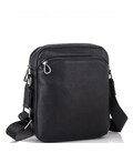 Чоловіча шкіряна сумка через плече чорна Tiding Bag SM8-9686-4A картинка, зображення, фото