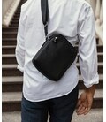 Мужская кожаная сумка через плечо черная Tiding Bag SM8-9686-4A фото, картинка, изображение
