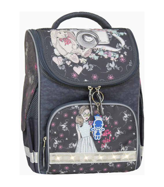 Рюкзак шкільний каркасний з ліхтариками Bagland Успіх 12 л. сірий 210к (00551703) фото, картинка, изображение