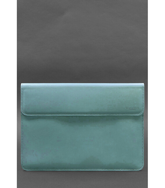 Кожаный чехол-конверт на магнитах для MacBook Pro 16" Бирюзовый фото, картинка, изображение