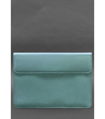 Кожаный чехол-конверт на магнитах для MacBook Pro 16" Бирюзовый фото, картинка, изображение