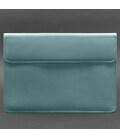Кожаный чехол-конверт на магнитах для MacBook Pro 16" Бирюзовый фото, картинка, изображение