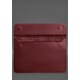 Кожаный чехол-конверт на магнитах для MacBook Pro 16" Бордовый Crazy Horse фото