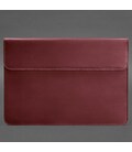 Кожаный чехол-конверт на магнитах для MacBook Pro 16" Бордовый Crazy Horse фото, картинка, изображение