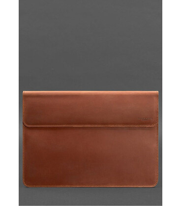 Шкіряний чохол-конверт на магнітах для MacBook Pro 16" Світло-коричневий Crazy Horse картинка, зображення, фото