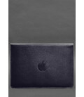 Шкіряний чохол-конверт на магнітах для MacBook Pro 16" Темно-синій картинка, зображення, фото