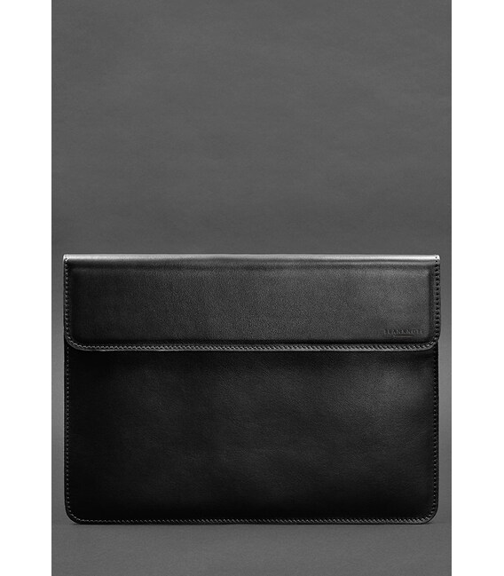 Кожаный чехол-конверт на магнитах для MacBook Pro 16" Черный фото, картинка, изображение