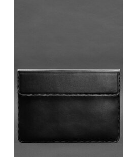 Шкіряний чохол-конверт на магнітах для MacBook Pro 16" Чорний картинка, зображення, фото