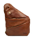 Чоловіча сумка-слінг через плече для лівші TARWA GB-6405-3md коньячна картинка, зображення, фото