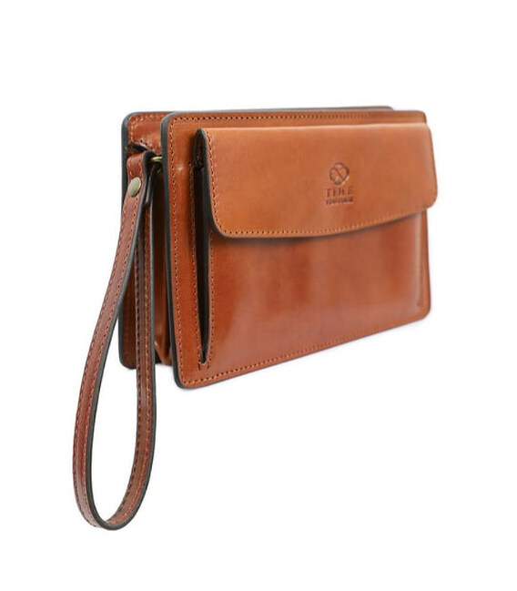 Шкіряний гаманець-клатч - Decameron - Коньячно-коричневий колір - Time Resistance 5225501 фото, картинка, изображение