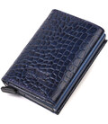Картхолдер для чоловіків у три складання з автоматичним механізмом з натуральної шкіри з тисненням під крокодила CANPELLINI 2193