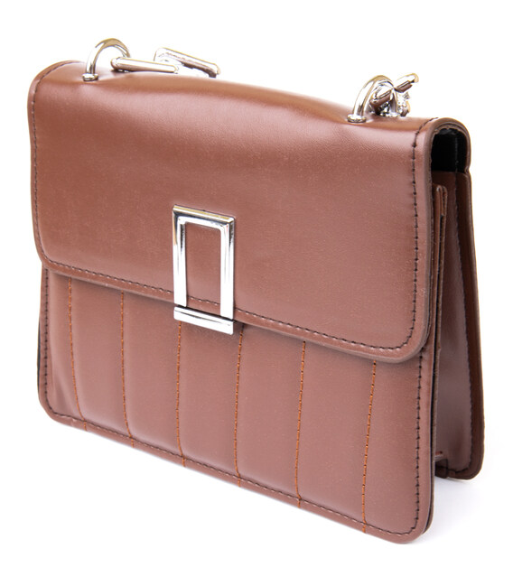 Горизонтальная сумка из кожзаменителя Vintage sale_14907 Коричневая фото, картинка, изображение