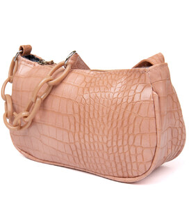 Компактна сумка-багет з шкірозамінника під екзотику Vintage sale_14926 Рожева картинка, зображення, фото