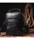 Стильна чоловіча сумка середнього розміру через плече з натуральної шкіри Vintage sale_15039 Чорний картинка, зображення, фото