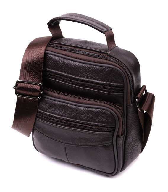 Невелика сумка на плече з натуральної шкіри Vintage sale_15055 Коричневий картинка, зображення, фото