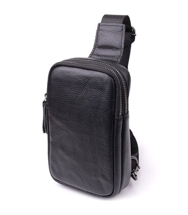 Невелика слінг сумка для чоловіків з натуральної шкіри Vintage sale_15105 Чорний картинка, зображення, фото