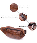 Бананка для чоловіків у вінтажному стилі з натуральної шкіри Vintage sale_15106 Коричневий картинка, зображення, фото