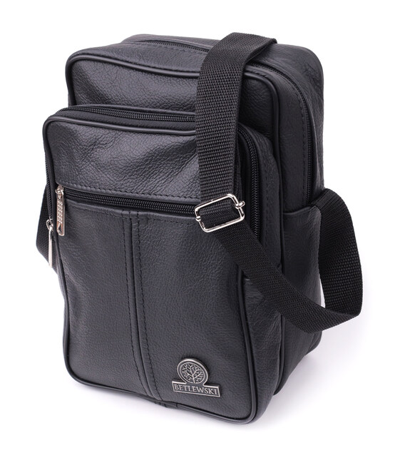 Вместительная мужская вертикальная сумка из натуральной кожи Vintage sale_15111 Черный фото, картинка, изображение