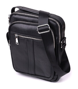 Мужская вертикальная сумка из натуральной кожи Vintage sale_15112 Черный фото, картинка, изображение