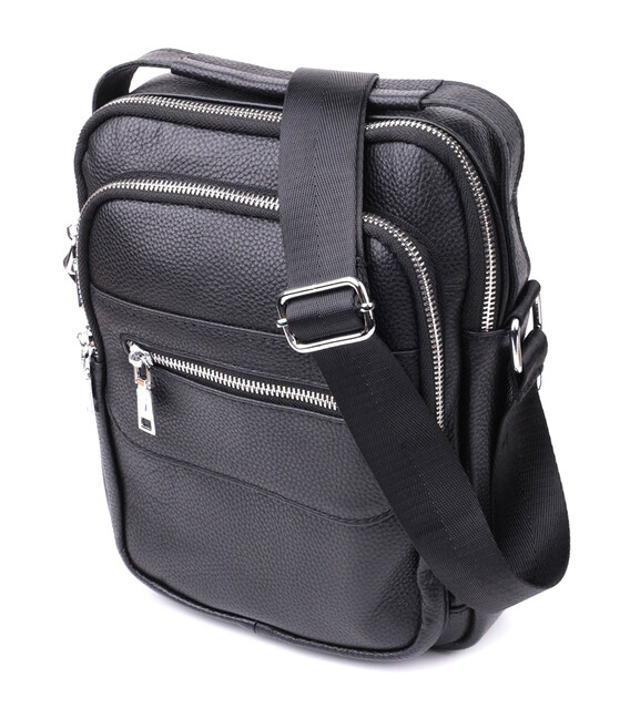 Стильная вертикальная сумка для мужчин из натуральной кожи Vintage sale_15113 Черный фото, картинка, изображение