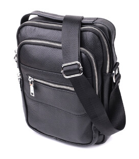 Стильна вертикальна сумка для чоловіків із натуральної шкіри Vintage sale_15113 Чорний картинка, зображення, фото