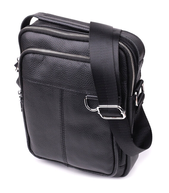 Зручна вертикальна сумка для чоловіків із натуральної шкіри Vintage sale_15115 Чорний картинка, зображення, фото
