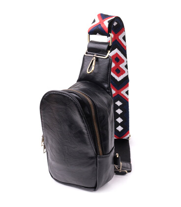 Жіночий слінг сумка через плече з екошкіри Vintage sale_15117 Чорний картинка, зображення, фото