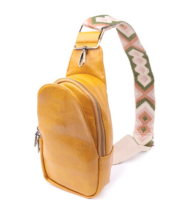 Зручна жіноча слінг сумка через плече з екошкіри Vintage sale_15118 Жовтий картинка, зображення, фото