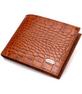 Фактурный мужской бумажник без застежки горизонтального формата из натуральной кожи с тиснением под крокодила CANPELLINI 21761 К