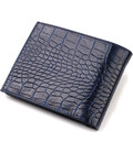 Красивый горизонтальный мужской бумажник среднего размера из натуральной кожи с тиснением под крокодила CANPELLINI 21861 Синий ф