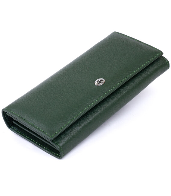 Гаманець на магнітах з клапаном жіночий ST Leather 19240 Зелений картинка, зображення, фото