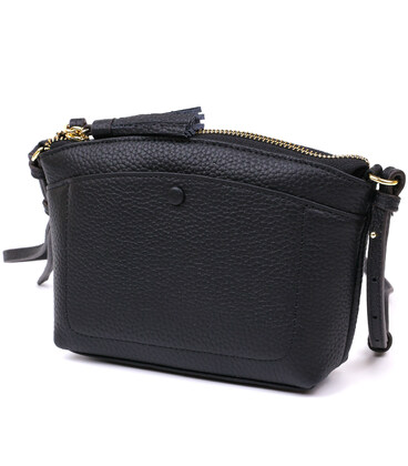 Жіноча шкіряна сумка Vintage 20488 Чорний картинка, зображення, фото