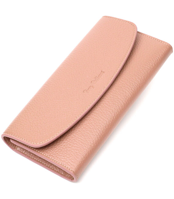 Отличный женский кошелек с монетницей на молнии из натуральной кожи Tony Bellucci 21967 Пудровый фото, картинка, изображение