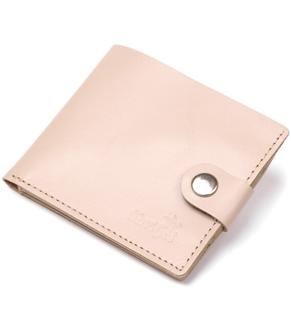 Шкіряне стильне портмоне Shvigel 16447 Бежевий картинка, зображення, фото