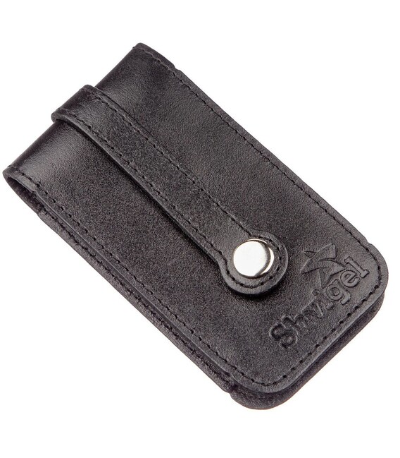 Компактна шкіряна ключниця SHVIGEL 13961 Чорна картинка, зображення, фото