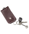 Компактна шкіряна ключниця з хлястиком SHVIGEL 13989 Коричнева картинка, зображення, фото