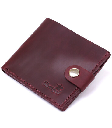 Шкіряне вінтажне портмоне Shvigel 16436 Бордовий картинка, зображення, фото