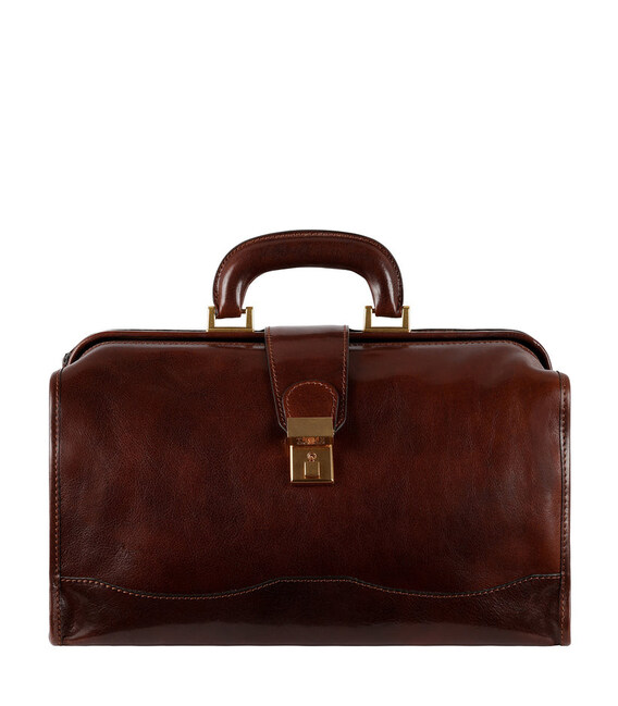 Маленька шкіряна сумка-доктор для жінок - David Copperfield - Коричневий колір - Time Resistance 5214801W фото, картинка, изобра