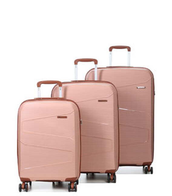 Набор чемоданов Airtex 293 Worldline розовое золото фото, картинка, изображение