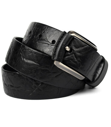 Ремінь із шкіри буйвола фактурний st044612 чорний 40мм фото, картинка, изображение