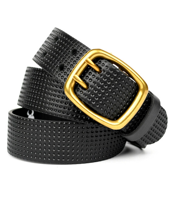 Шкіряний ремень широкий з тисненням перфорація 40мм st044671 картинка, зображення, фото