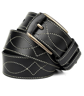 Ремінь шкіряний широкий зі строчкою 45мм st04455 картинка, зображення, фото