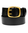 Ремінь зі шкіри буйвола st044620 чорний 40мм гладкий на два язички картинка, зображення, фото