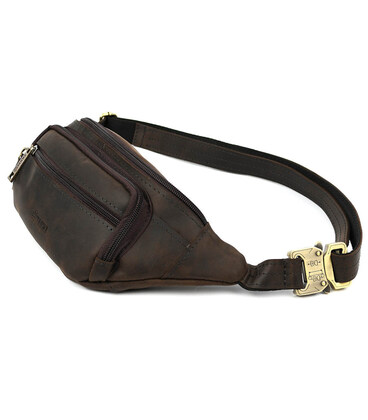 Бананка шкіряна, сумка напоясна коричневий крейзі хорс TARWA RC-7218-3md картинка, зображення, фото