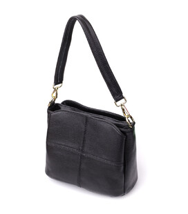 Сумка на три відділення з натуральної шкіри sale_15122 Vintage Чорний картинка, зображення, фото