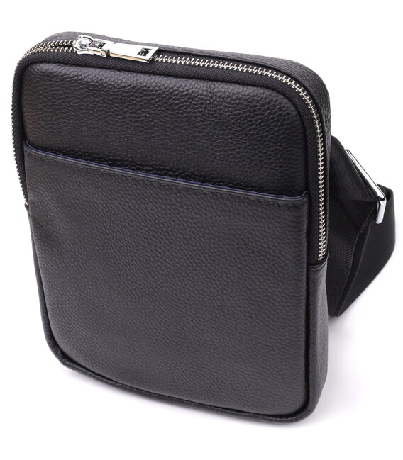 Удобная вертикальная сумка для мужчин из натуральной кожи Vintage 22862 Черный фото, картинка, изображение