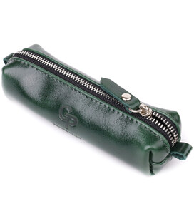 Практичная ключница из натуральной гладкой кожи GRANDE PELLE 22943 Зеленый фото, картинка, изображение