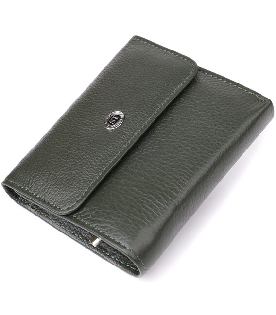 Женский кошелек среднего размера из натуральной кожи ST Leather 23074 Зеленый фото, картинка, изображение